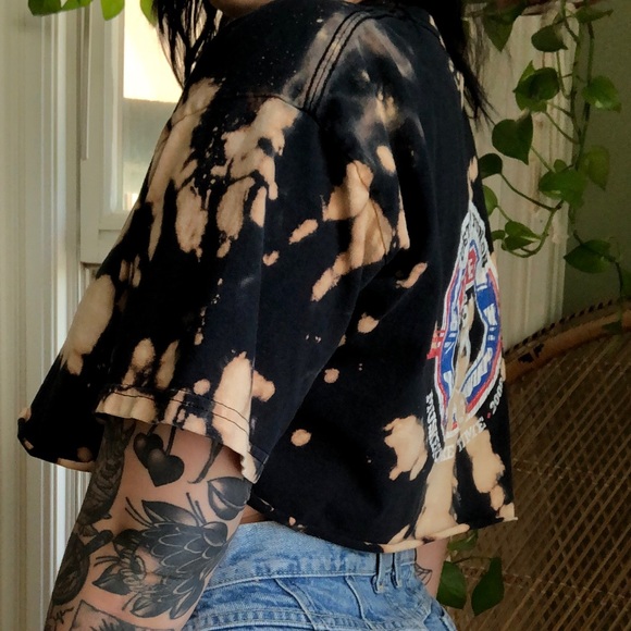 🔥Bike Night Bleached Crop Tee🔥 - Picture 1 of 6